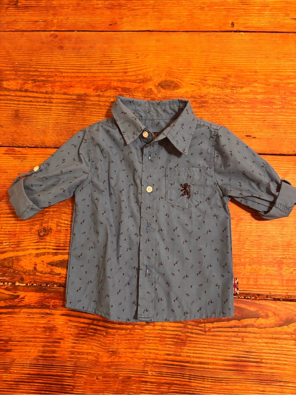 English Laundry Blue Boys' Button-Down Shirt with Anchor Motif
